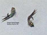 Rainbow Warrior BeadHead gold flash color, 6 fly in a protective tube by OFS for Freshwater, Trout, Bass, Steelhead/Salmon